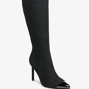 Elegant Black Knee-High Women's denim Boots